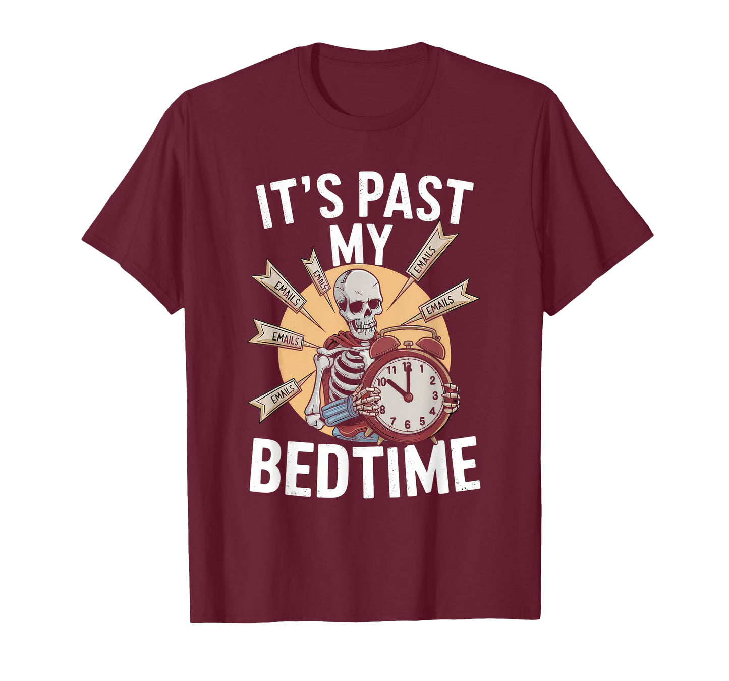 Funny Tshirt Men Humor Skeleton Meme Sarcastic Ironic Tired T-Shirt