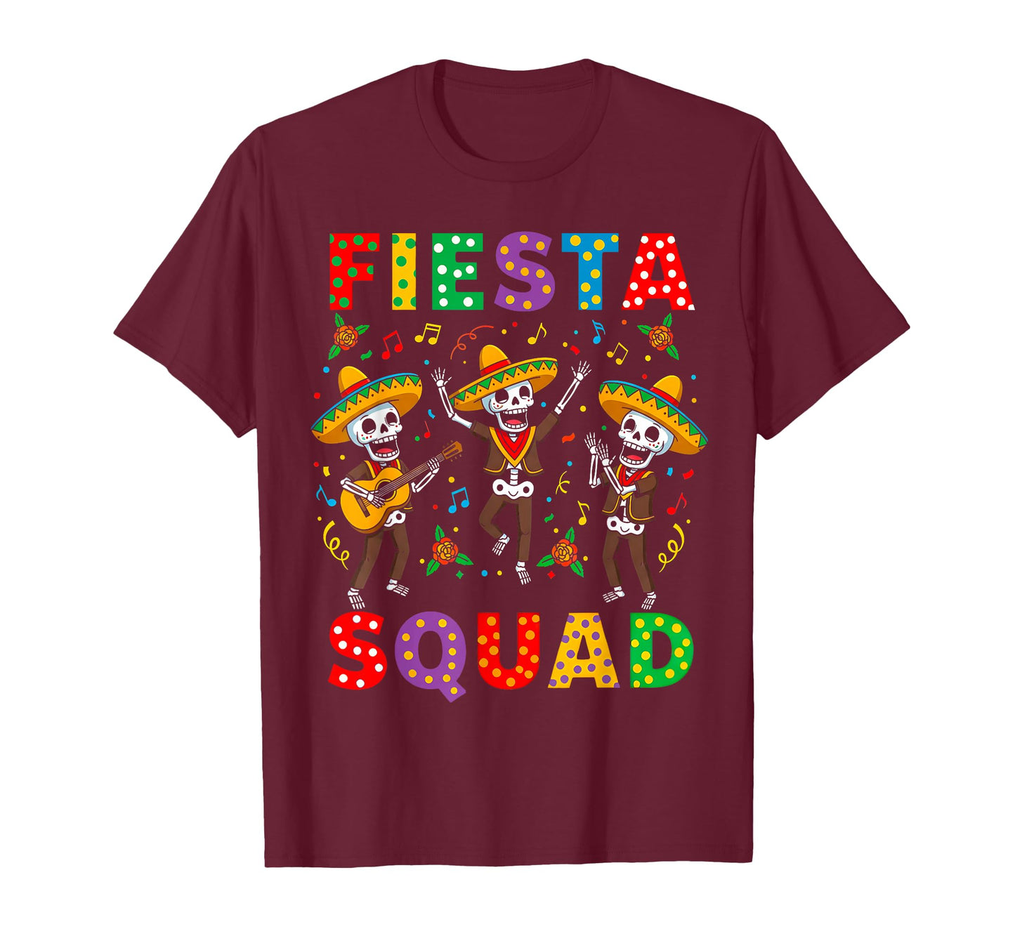 Fiesta Squad Cinco De Mayo Skeleton Funny Mexican Party T-Shirt