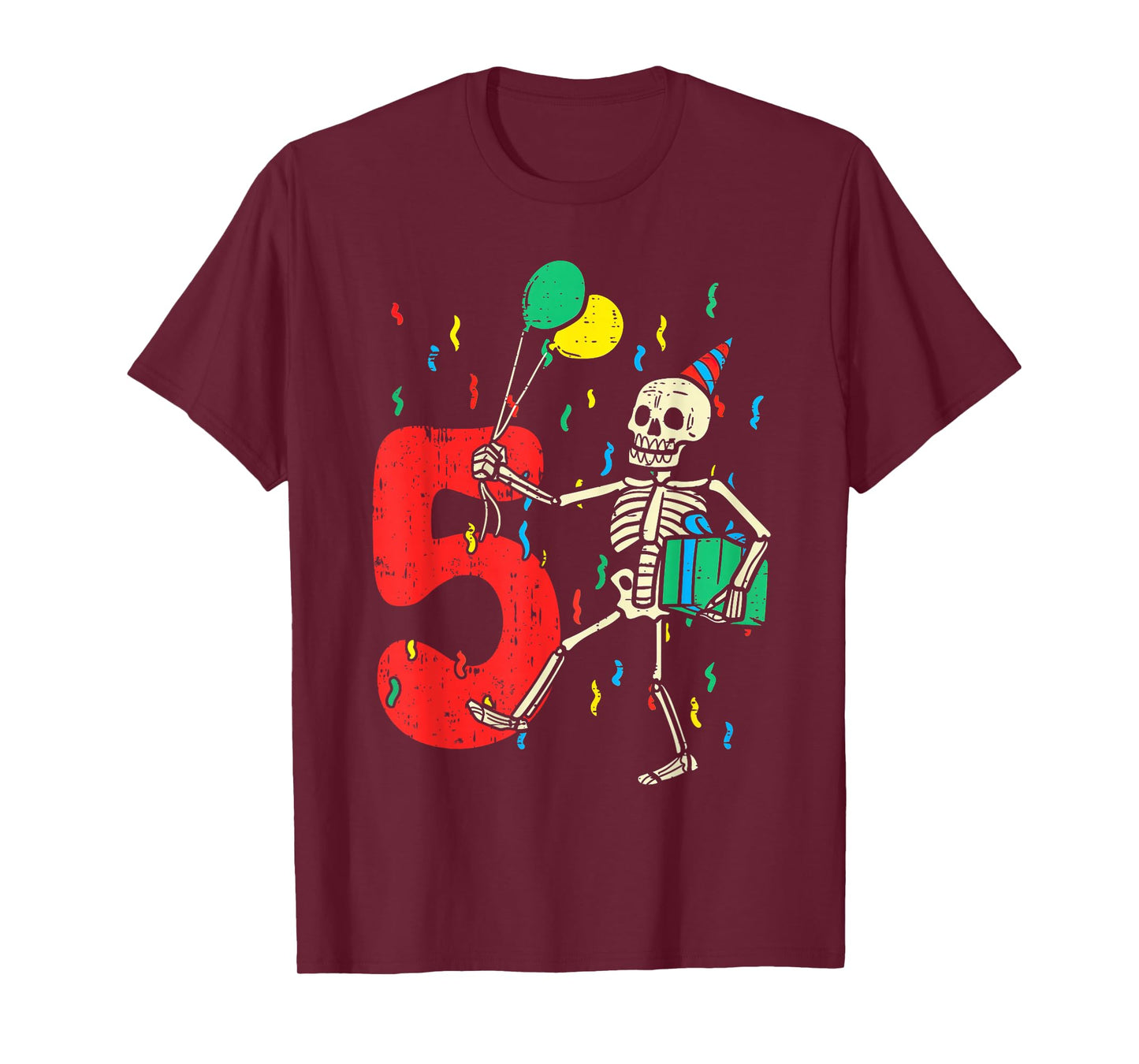 My 5th Birthday Skeleton Halloween 5 Year Old Funny Gift T-Shirt