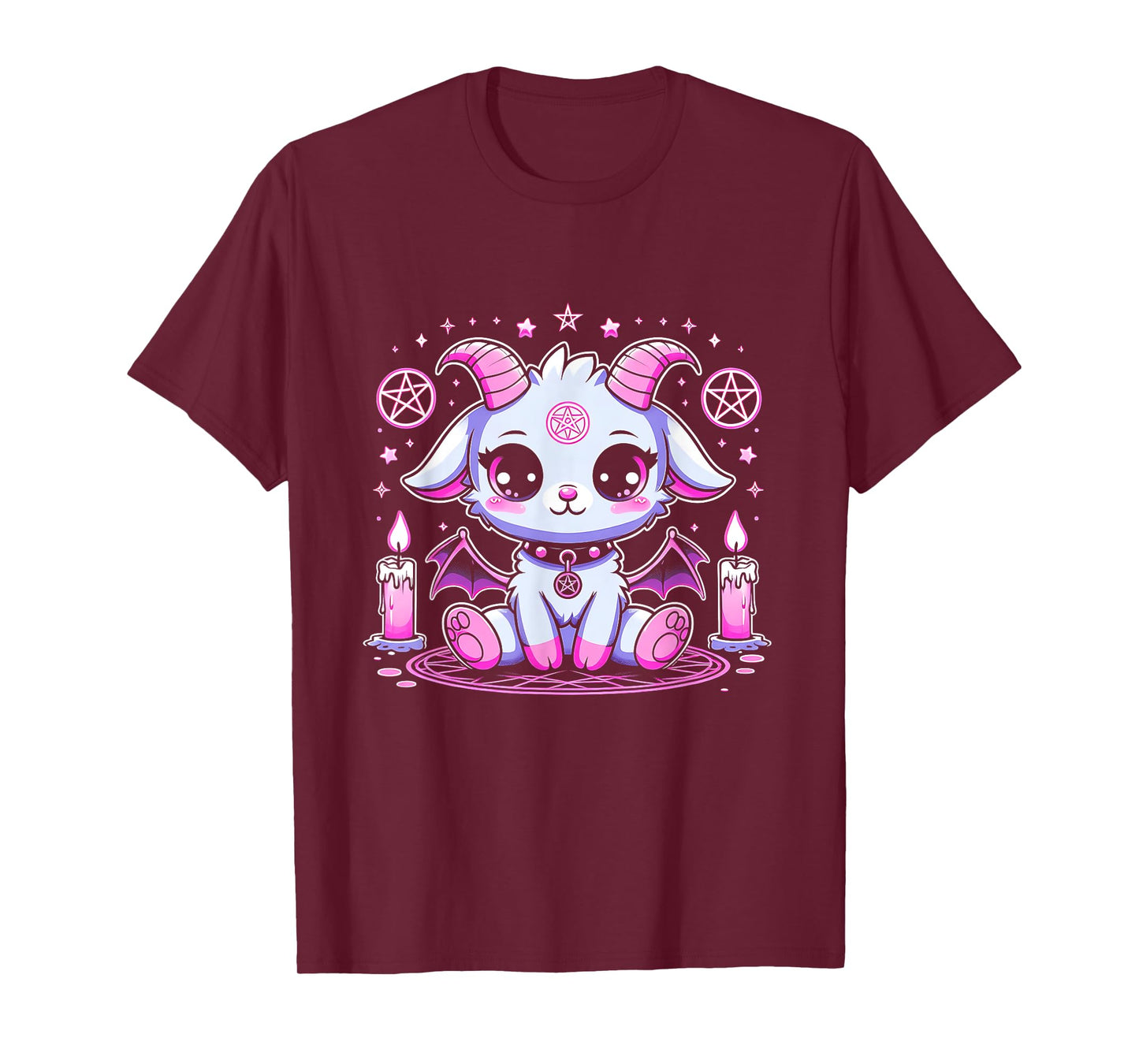 Kawaii Pastel Goth Cute Creepy Pentacle Baphomet Halloween T-Shirt