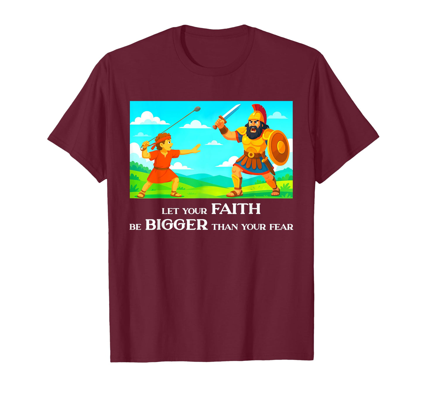 David and Goliath Christian Inspirational Men, Women,Youth T-Shirt