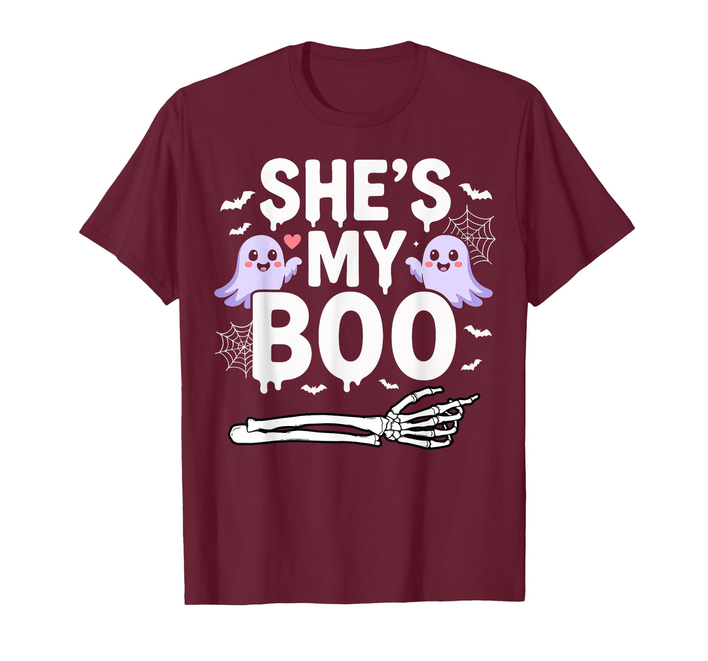 She's My Boo Halloween Pajama Skeleton Matching Couple Squad T-Shirt
