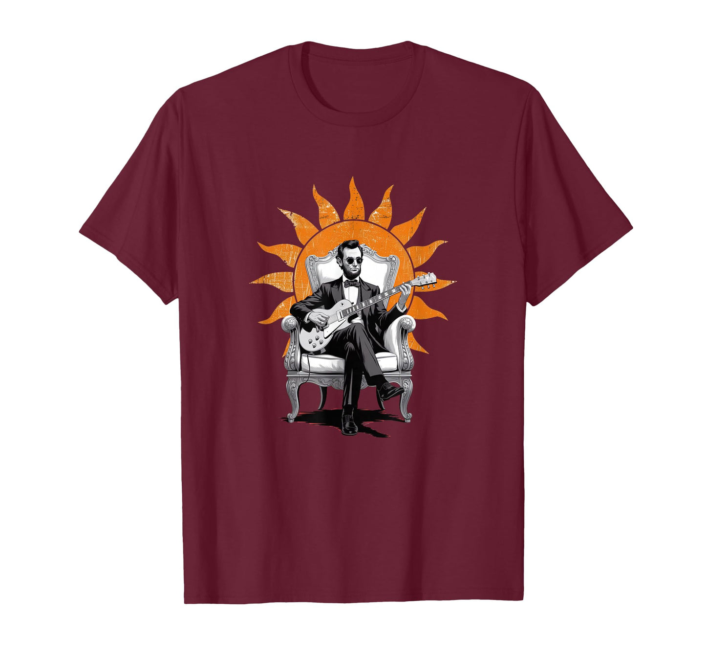 Lincoln Unplugged – Funny Abraham Lincoln Guitar T-Shirt