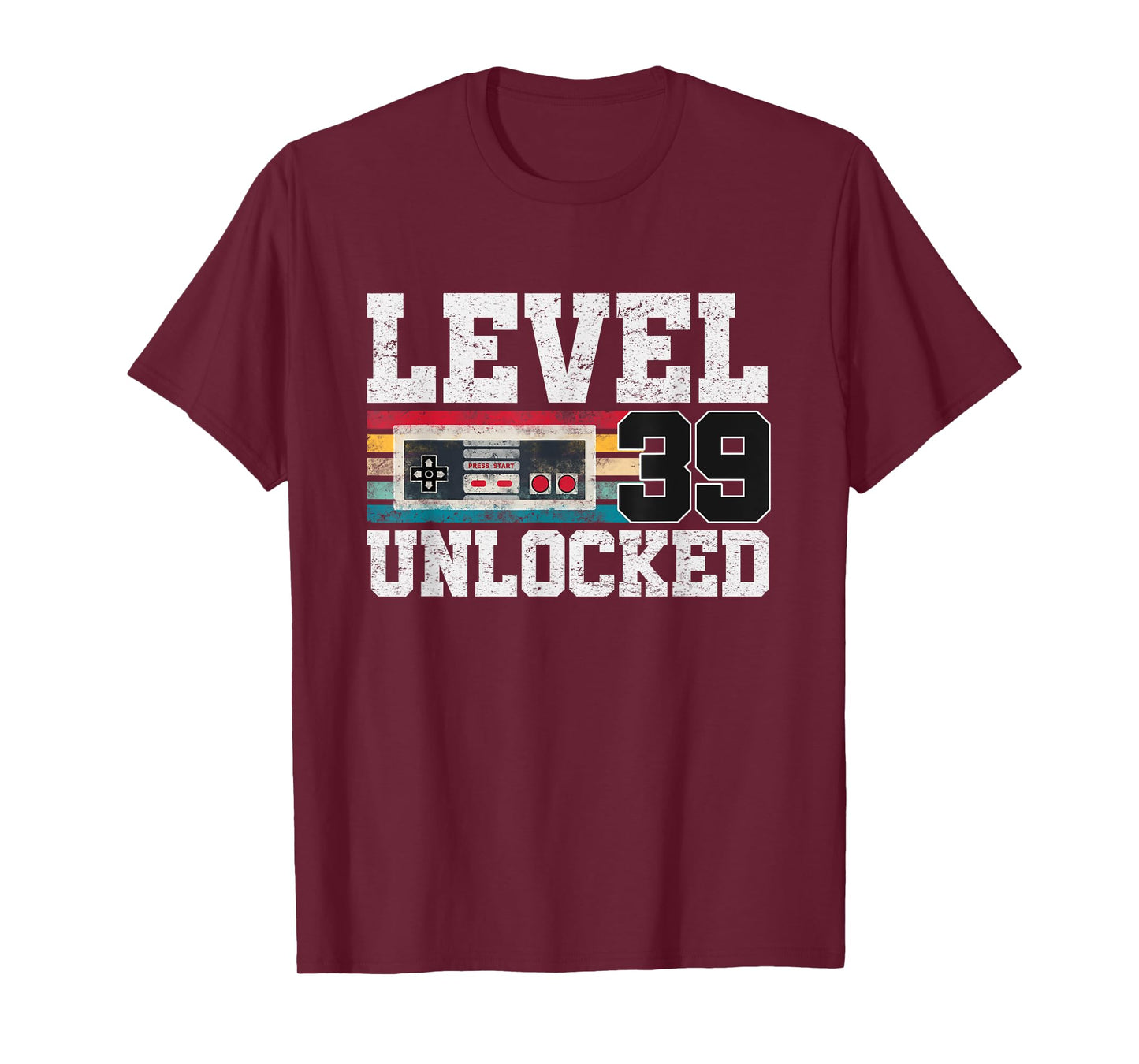 Level 39 Unlocked 39 Year Old Gift Video Gamer 39th Birthday T-Shirt