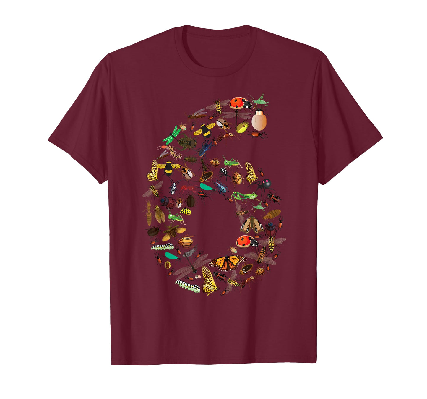 Funny Bugs 6th Birthday Gift | Cute 6 Years Old Boy Girl Kid T-Shirt