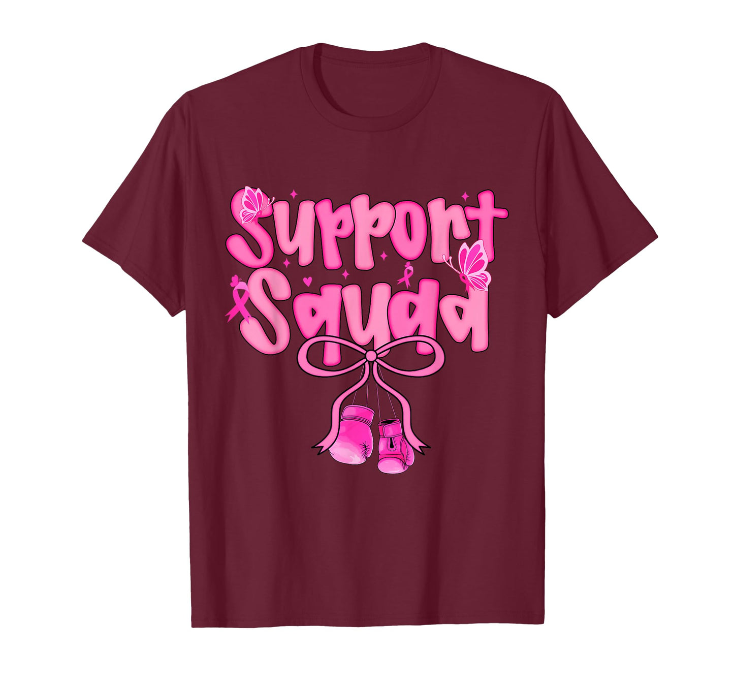 Support Squad Breast Cancer Awareness Month Pink Ribbon T-Shirt