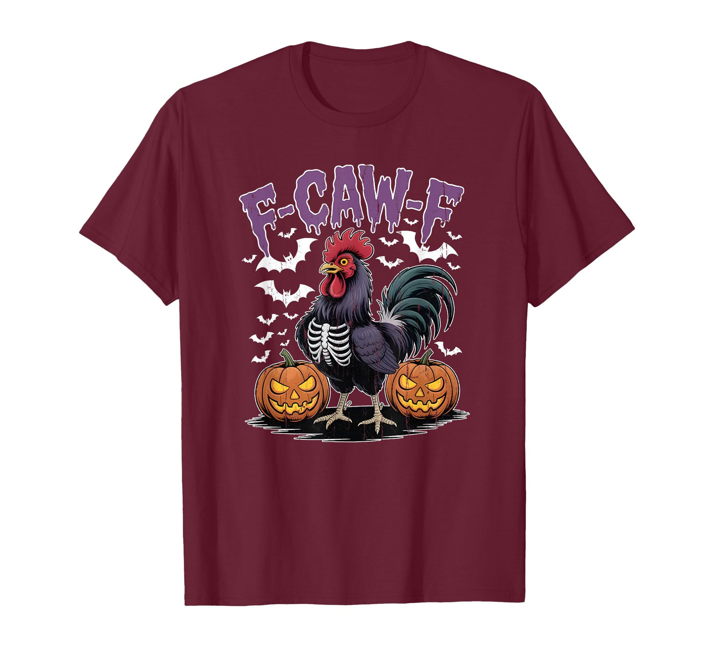 F-Caw-F Rooster, Funny Skeleton Chicken, Funny Halloween T-Shirt