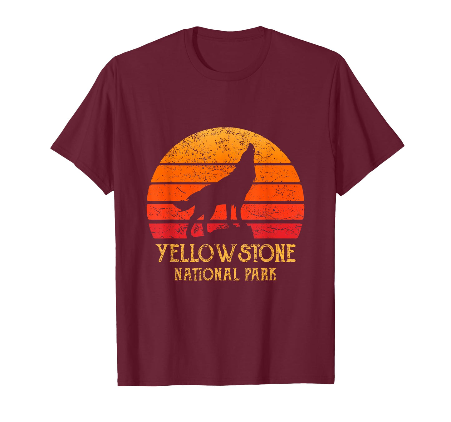 Vintage 80s Retro Yellowstone National Park Souvenir Wolf T-Shirt