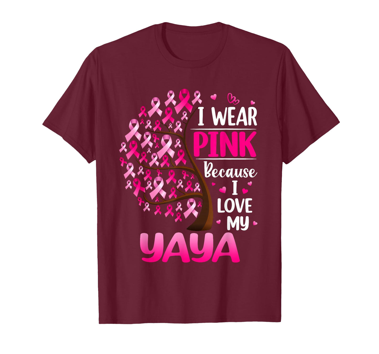 I Wear Pink For My Yaya Breast Cancer Awareness T-Shirt