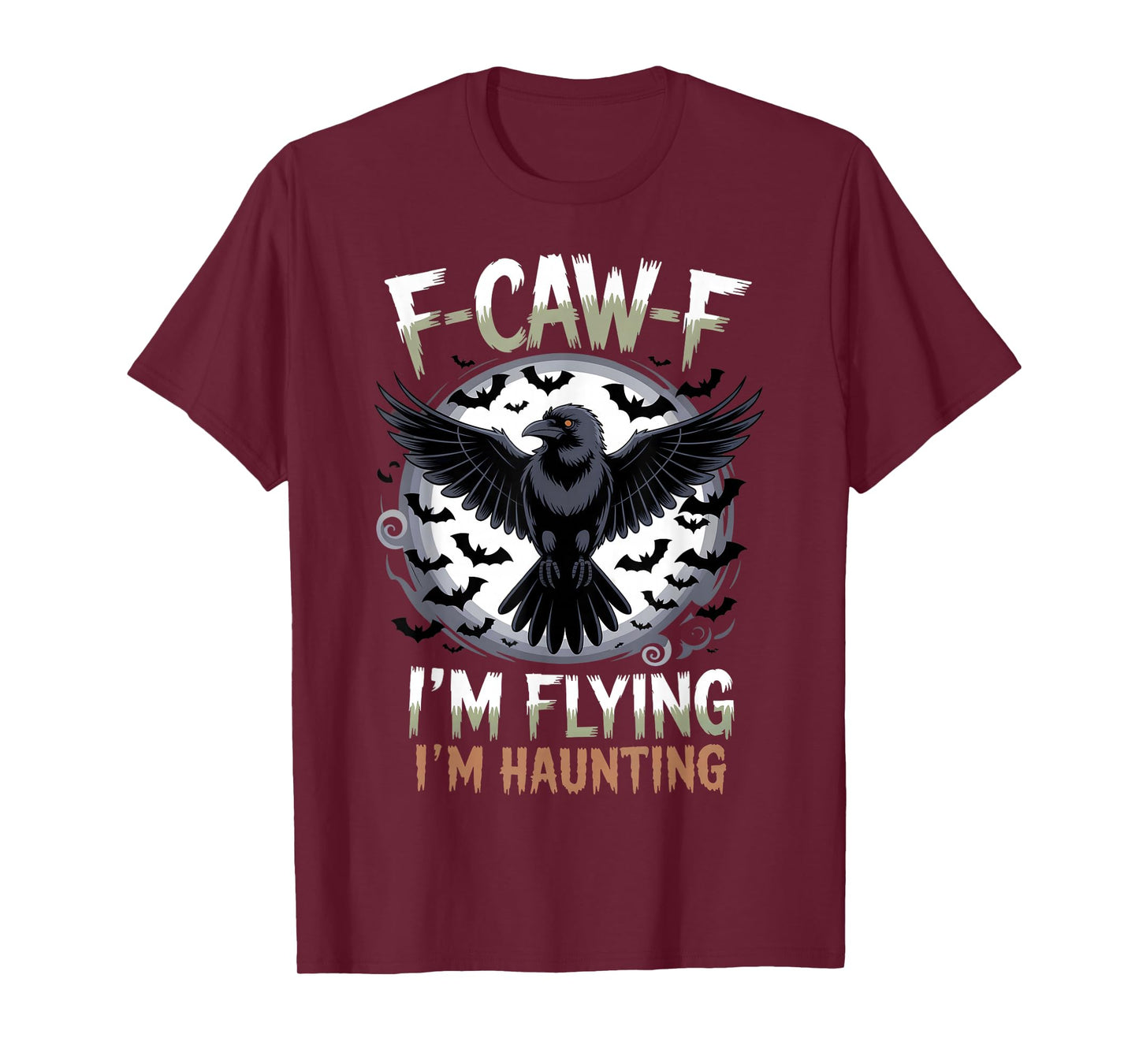 Black Crow, F-Caw-F Funny Black Bird Moon Gothic Halloween T-Shirt