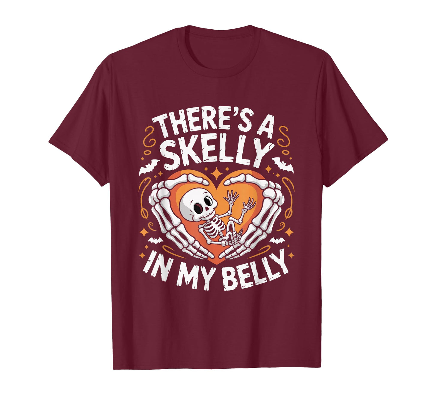 There Skelly in My Belly Skeleton Women Halloween Pregnancy T-Shirt