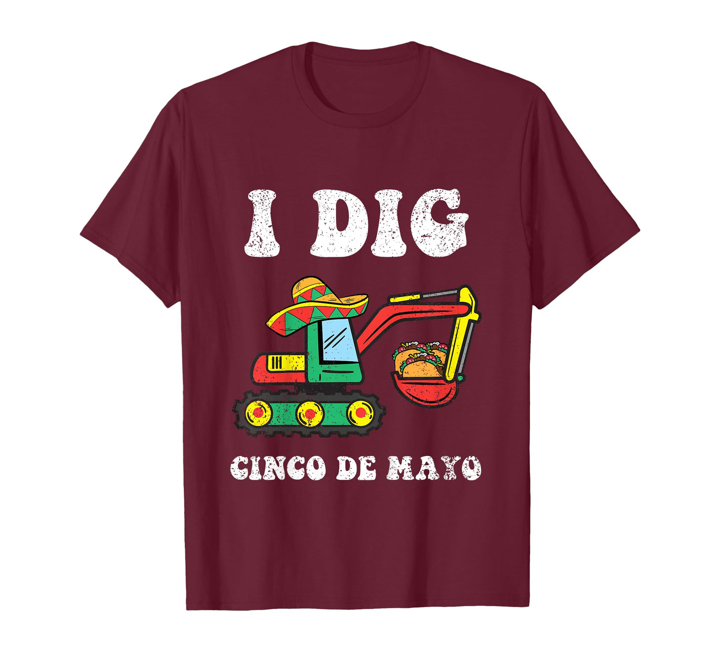 Kids Dig Cinco De Mayo Excavator Taco Mexican Toddler Boys T-Shirt