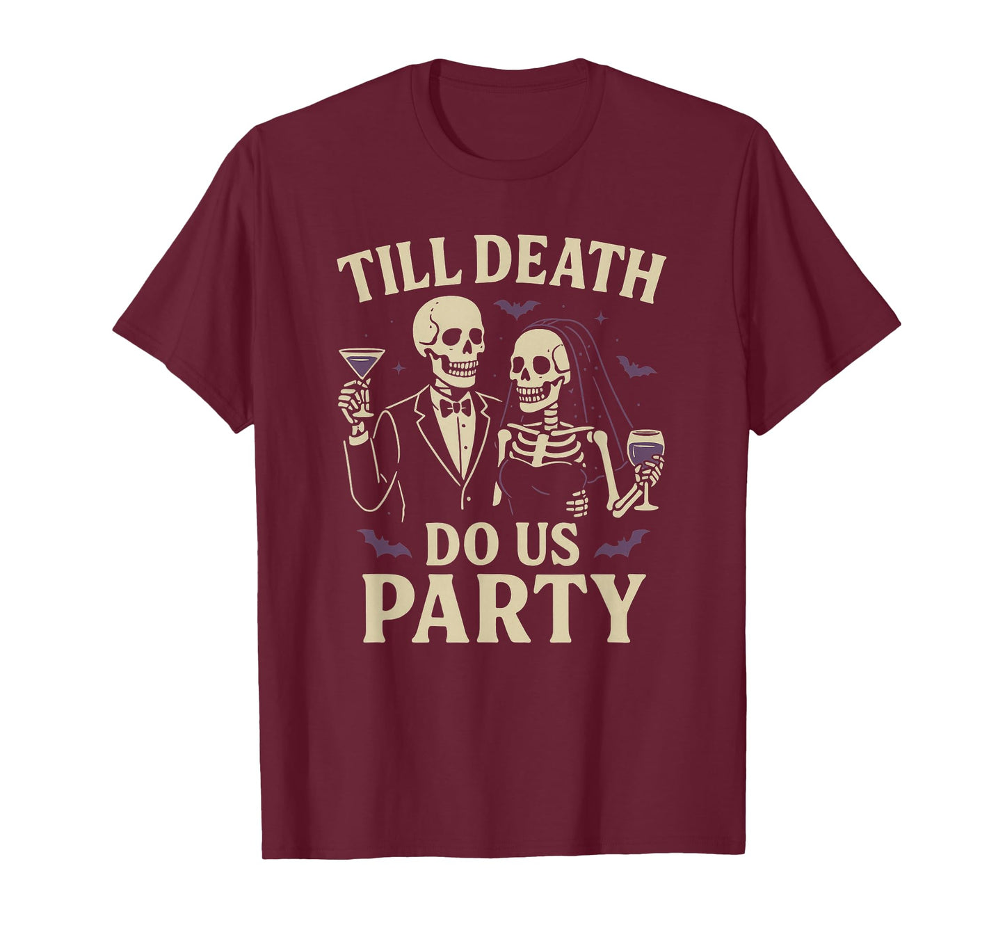 Till Death Do Us Party Funny Halloween Husband Wife Couple T-Shirt