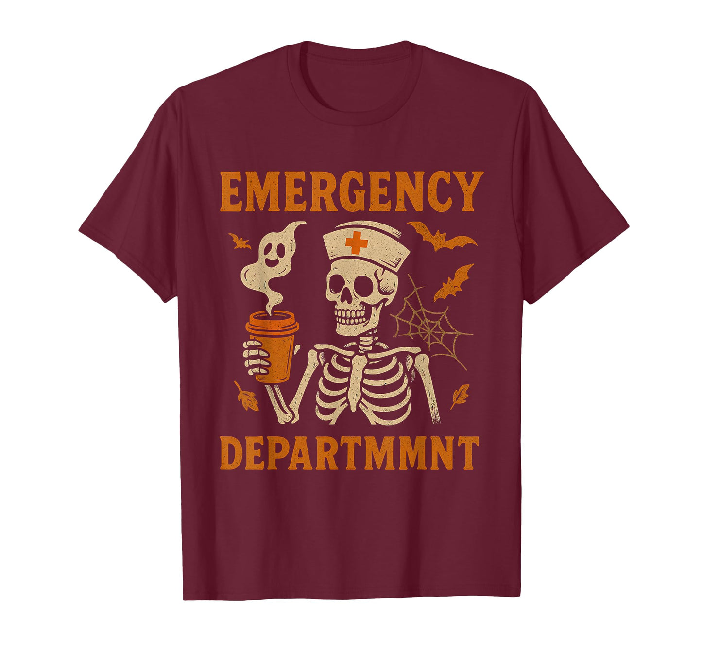 ER Nurse Squad Skeleton Emergency Department Funny Halloween T-Shirt