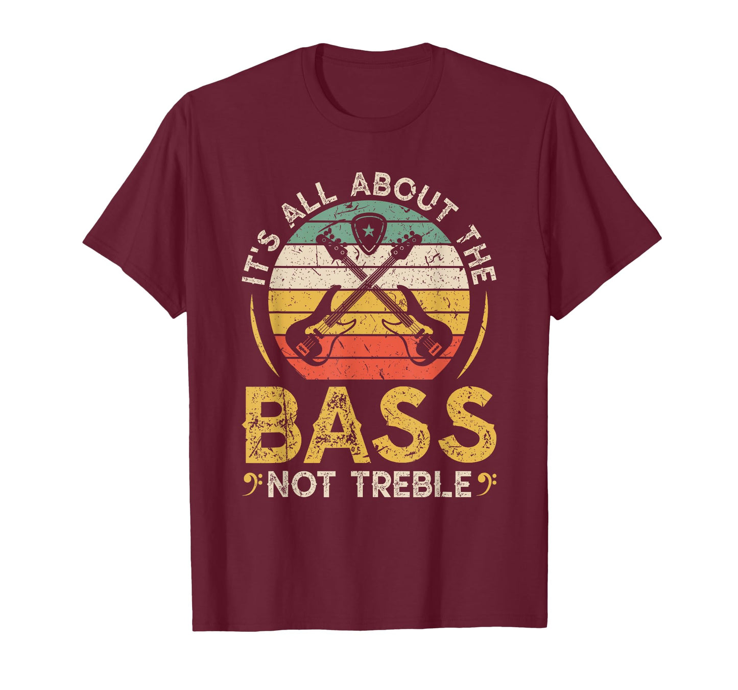 It's All About The Bass, Retro Electric Bass Guitar Players T-Shirt