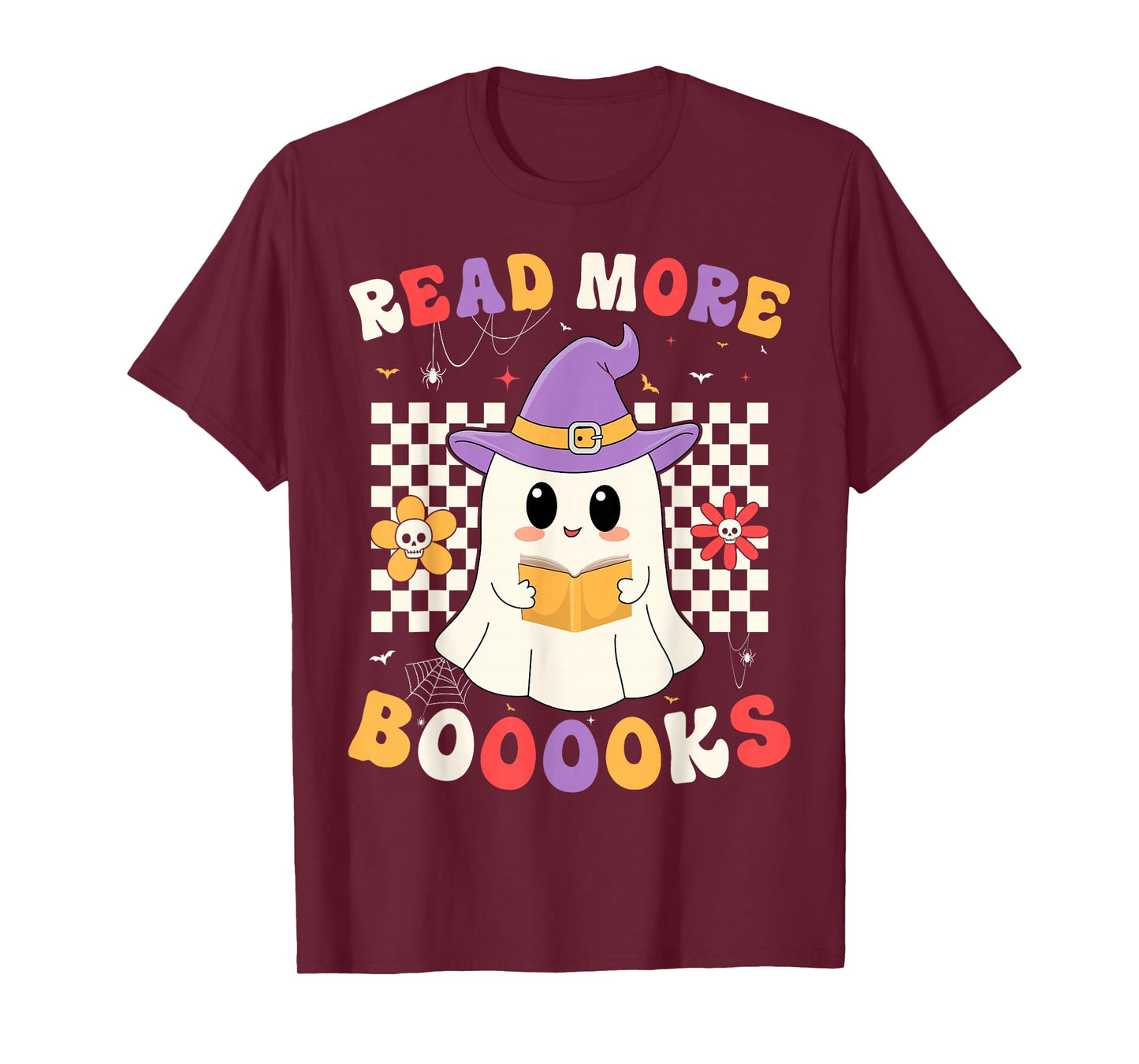 Read More Books Funny Ghost Reading Book Teacher Halloween T-Shirt