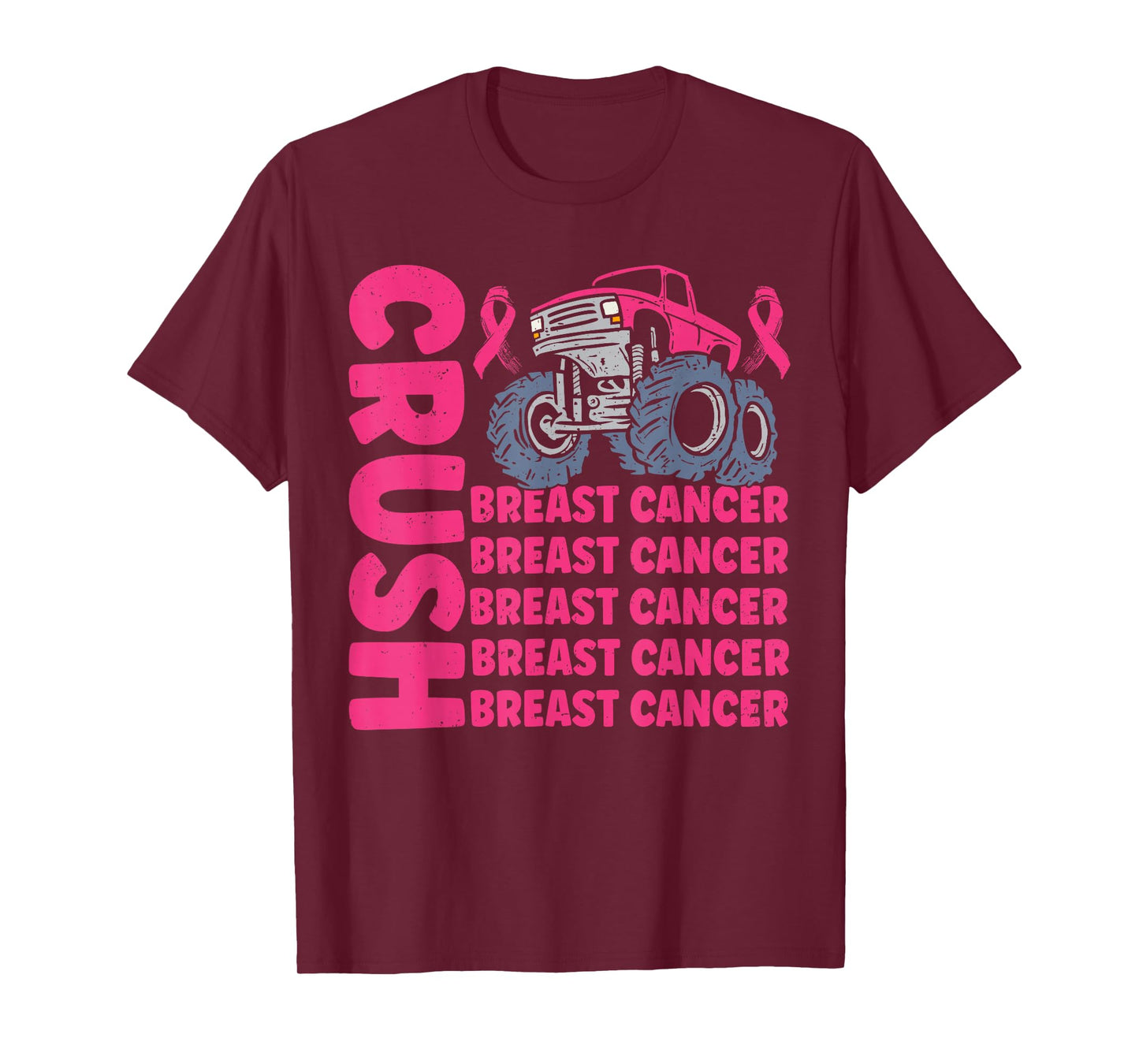Crush Breast Cancer Awareness Truck pink Women Men Boys T-Shirt