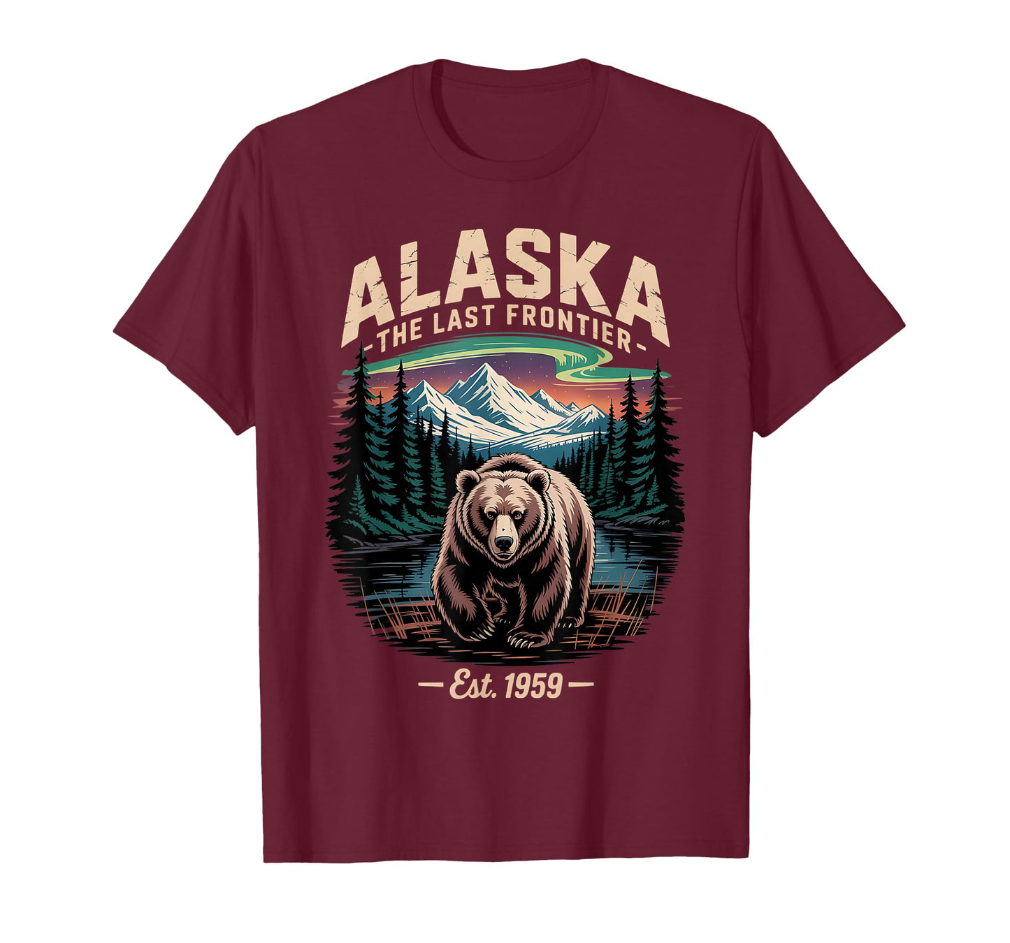 Alaska The Last Frontier Est 1959 Bear Nature T-Shirt