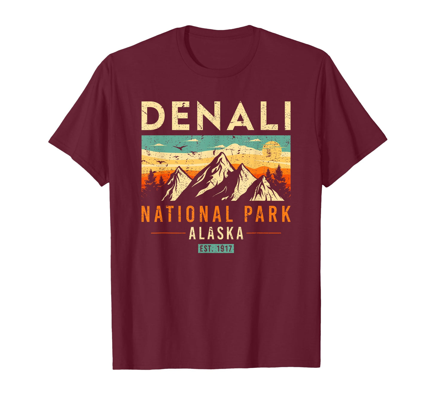 Denali Est. 1917 Vintage Retro Alaska National Park T-Shirt