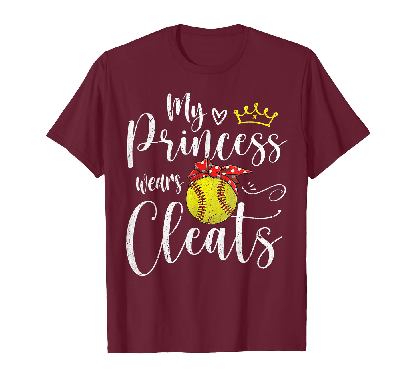 My Princess Wears Cleats Funny Baseball Softball T-Shirt