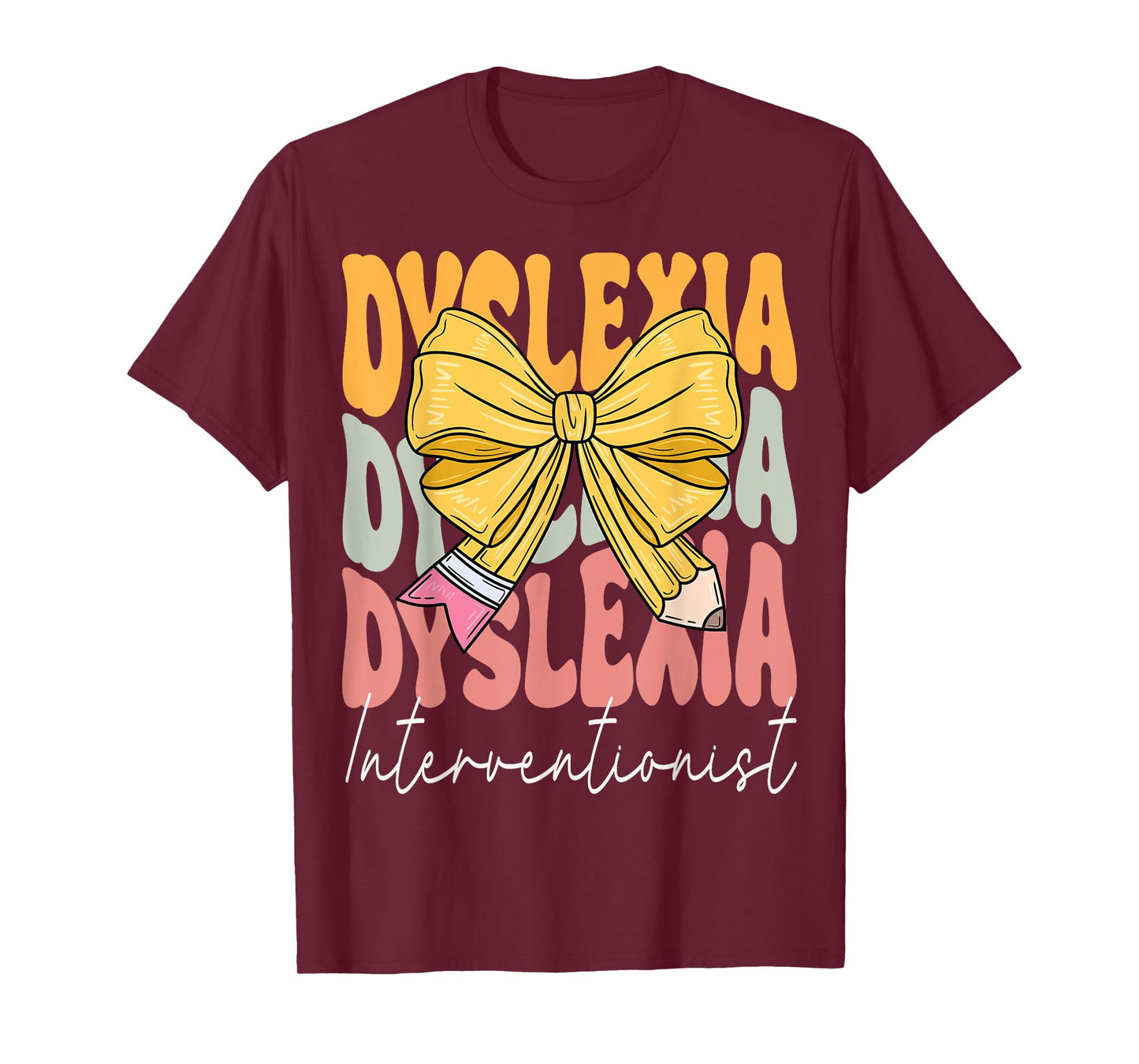 Dyslexia Interventionist Groovy Coquette Bow Back to School T-Shirt