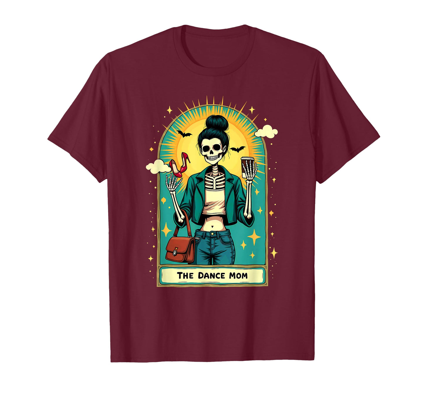 Tarot Card Dance Mom Skeleton Halloween T-Shirt