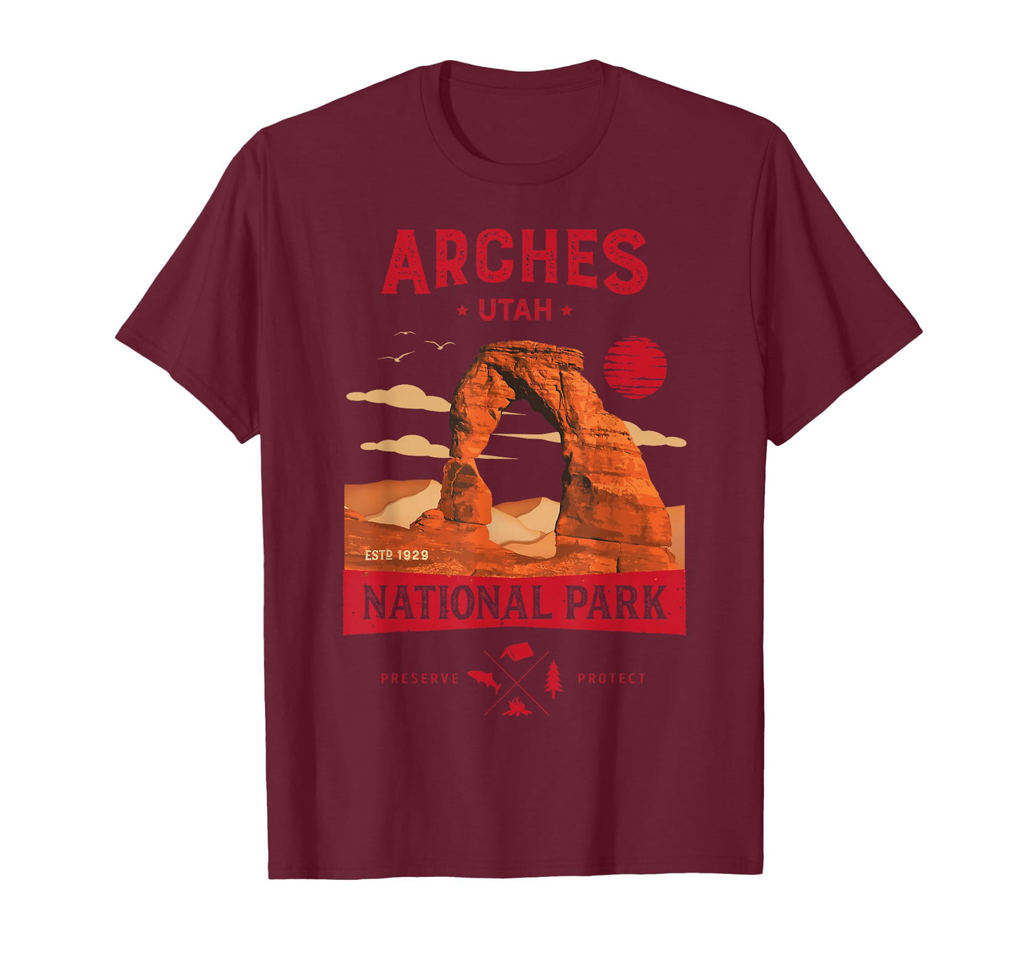 Arches National Park Delicate Arch Vintage Utah Retro Hiking T-Shirt