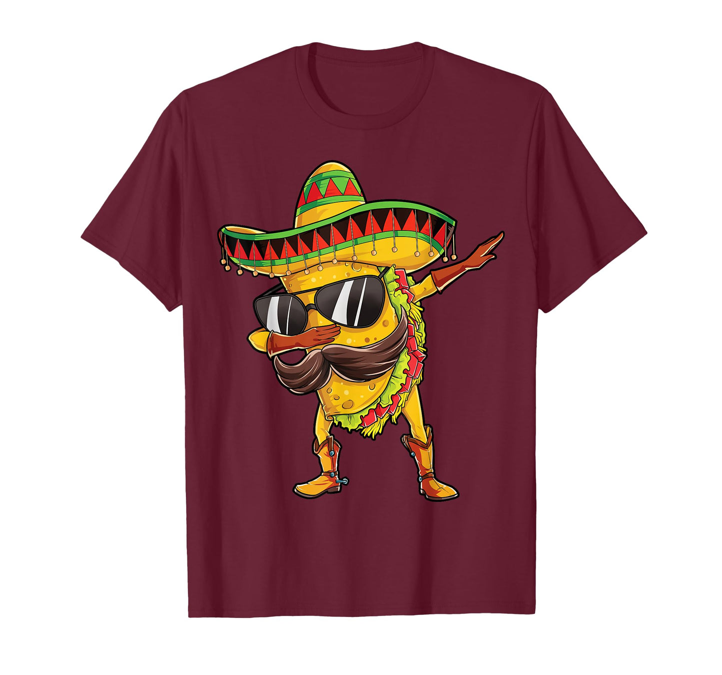 Dabbing Taco Cinco de Mayo Boys Men Mexican Food Sombrero T-Shirt