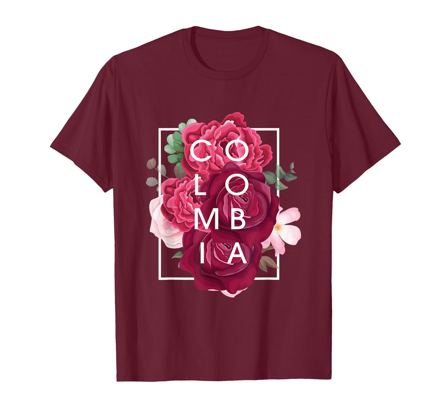 Flowers of Colombia Word Art - Colombian Pride T-Shirt