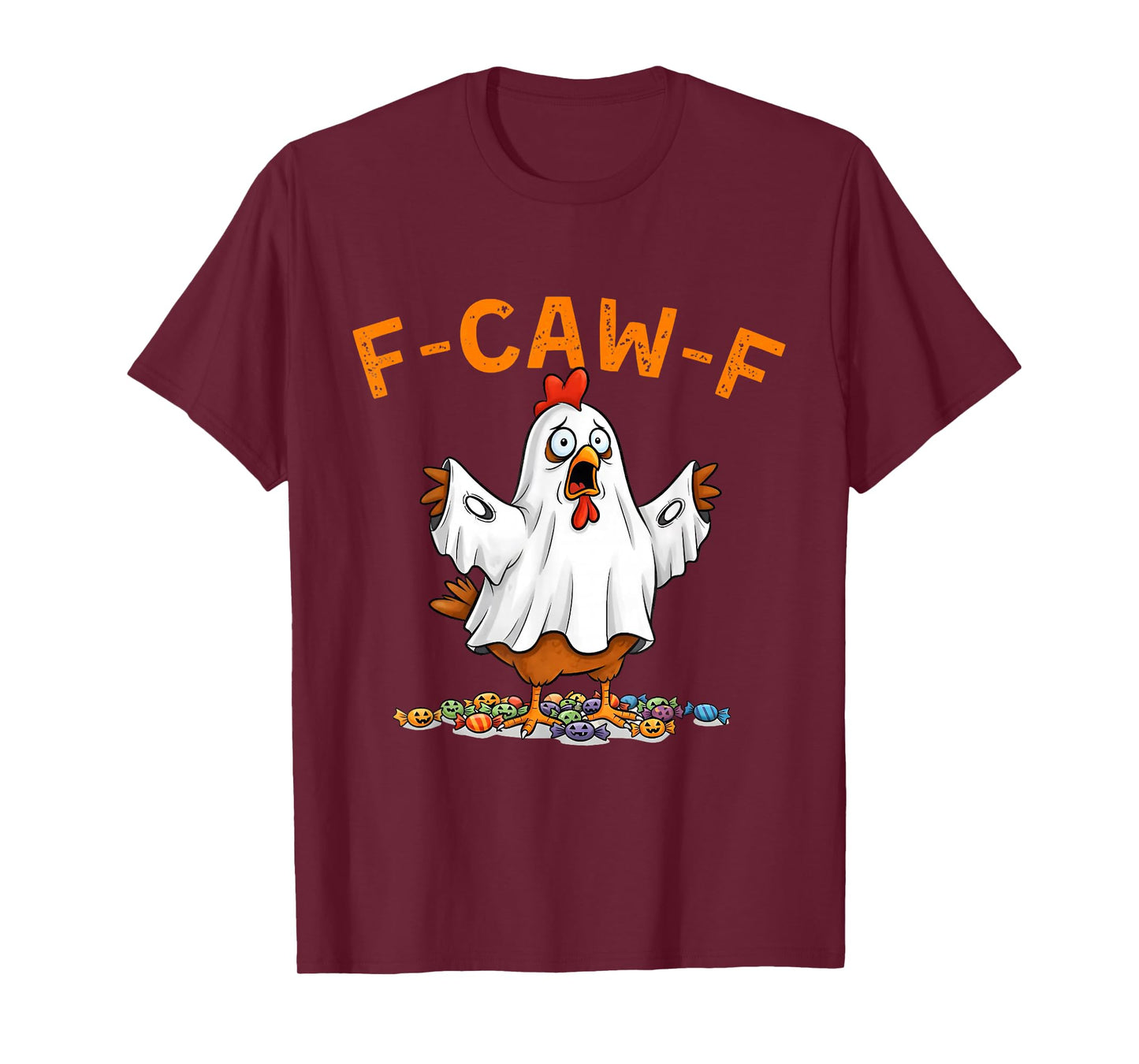 F Caw F Funny Ghost Chicken Halloween T-Shirt
