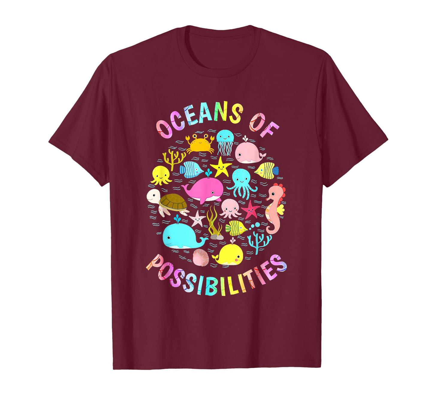 Cute Oceans Of Possibilities Summer Reading Sea Creatures T-Shirt