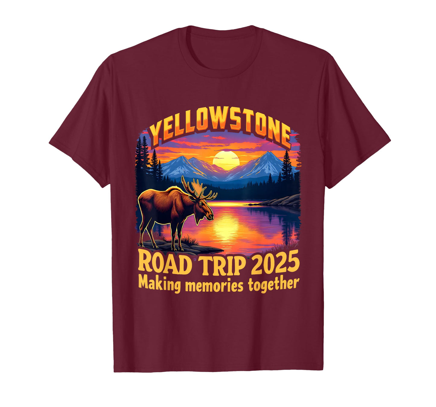 Yellowstone Road Trip 2025 Family National Park Outdoor T-Shirt