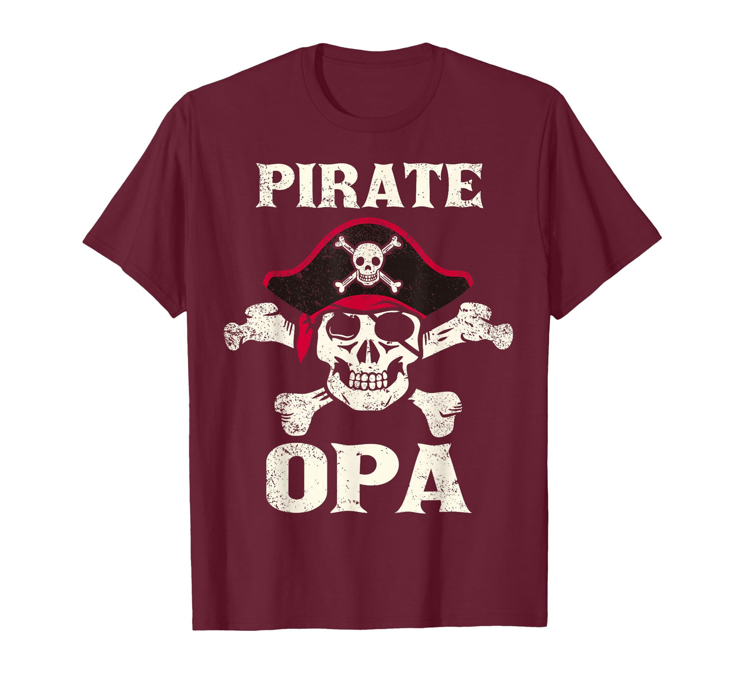 Pirate Opa Skeleton Captain Funny Skull Pirate Grandpa T-Shirt