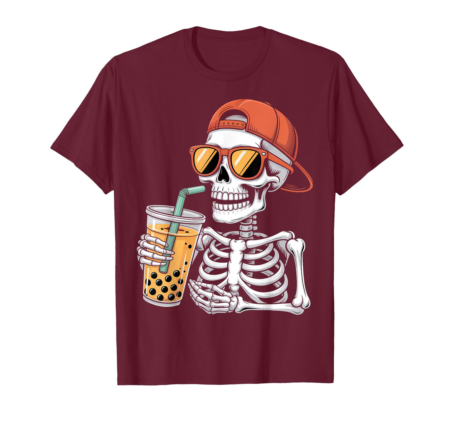 Halloween Skeleton Boba Tea Costume T-Shirt