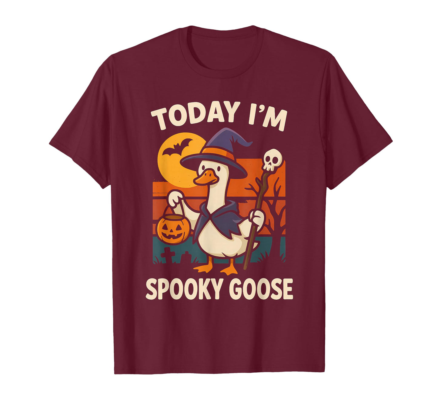 Today Im Spooky Goose Halloween Skeleton Costume Silly Goose T-Shirt