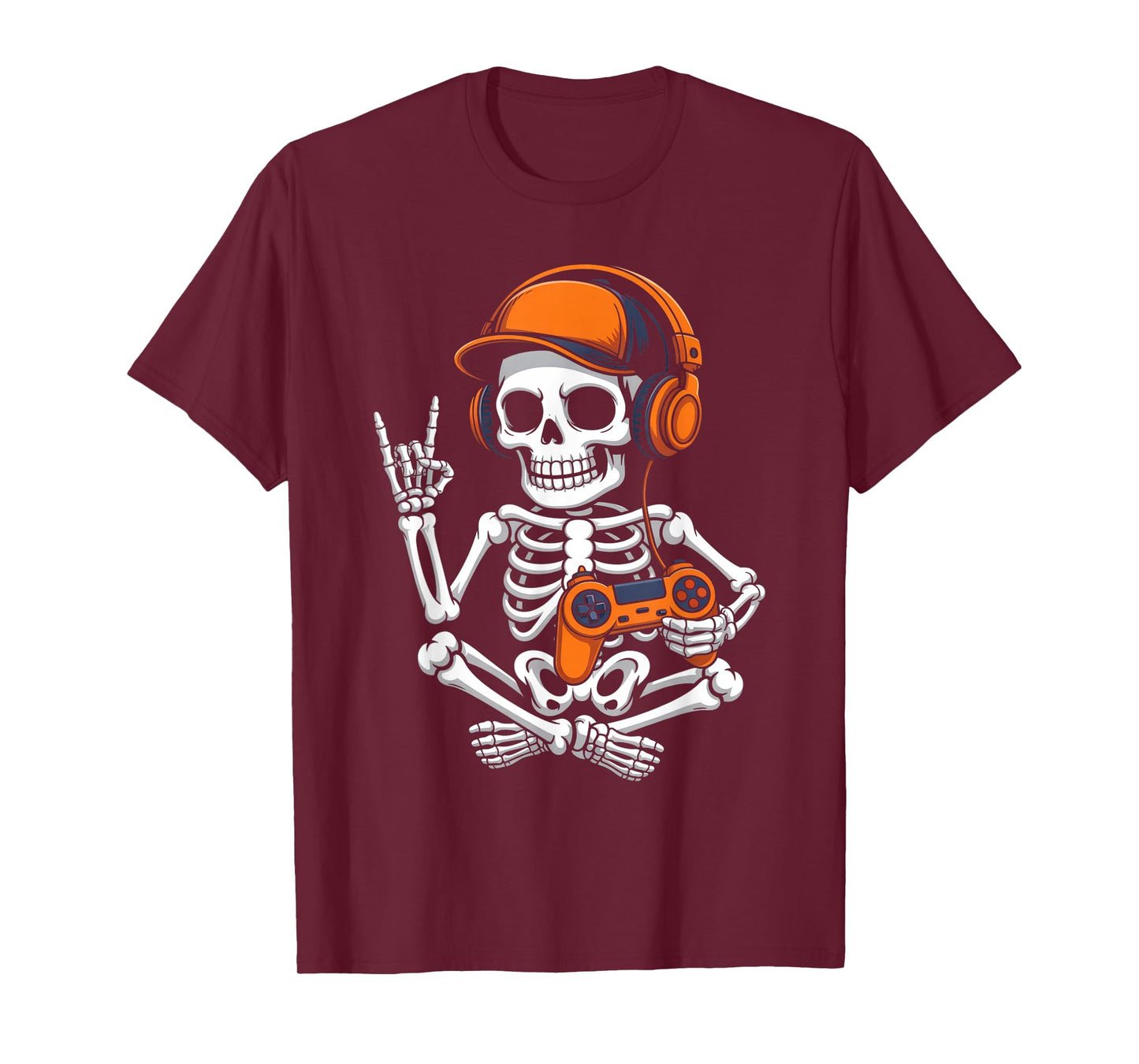 Halloween Shirts Cool Teen Boy Skeleton Gaming Men Halloween T-Shirt
