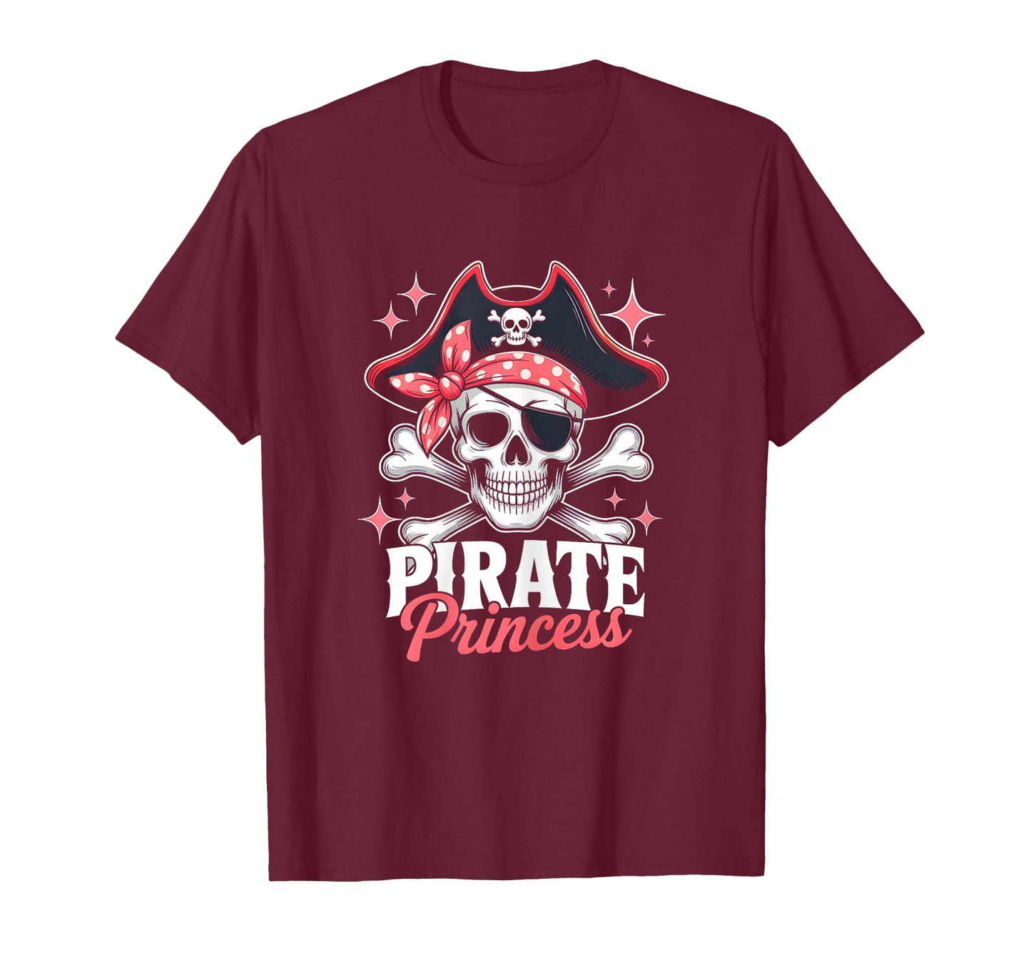 Pirate Cute Princess Halloween Skull Bow Tie Women Girls T-Shirt