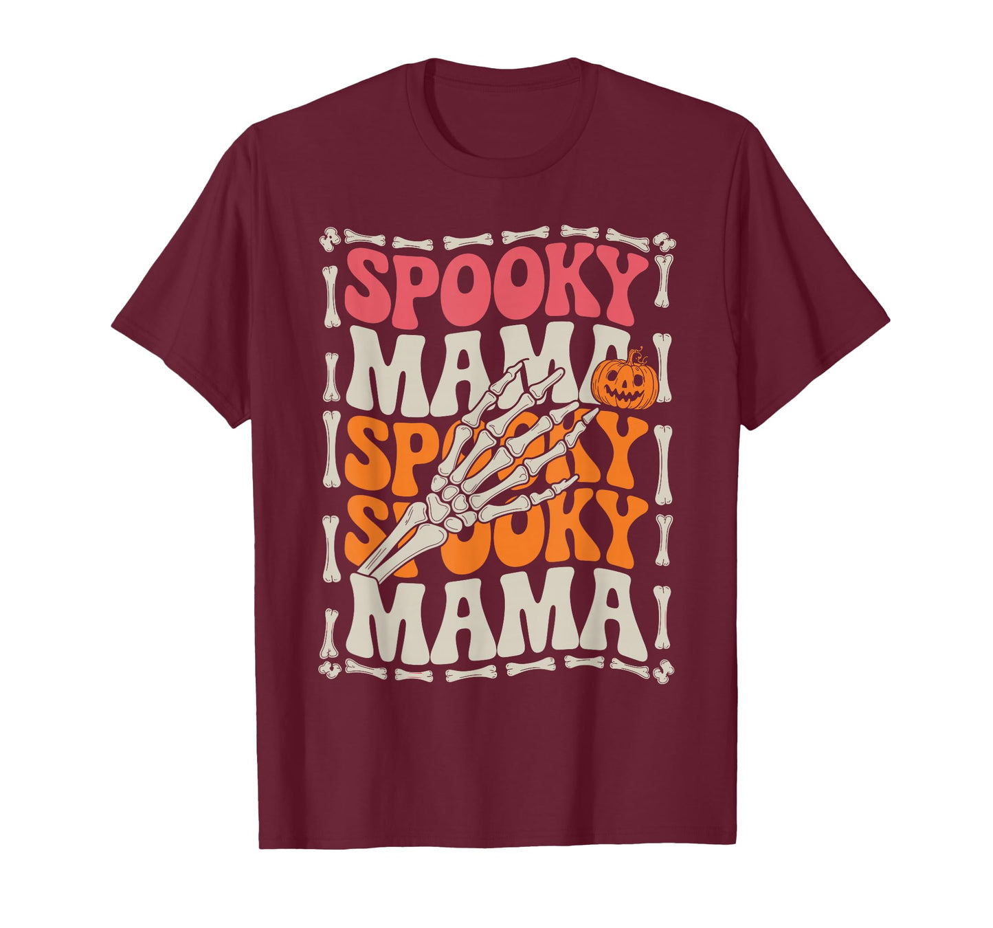 Spooky Mama Mom Halloween Costume Spooky Season Groovy Women T-Shirt