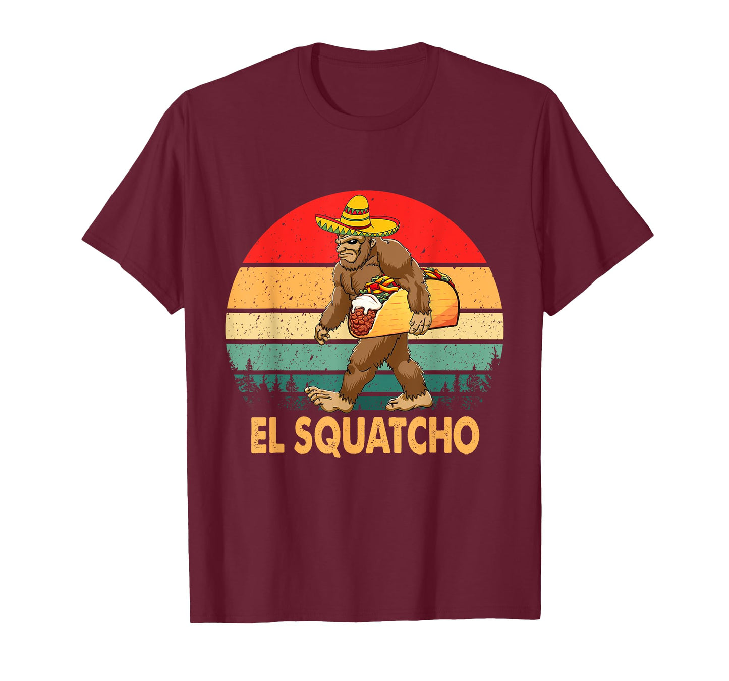 El Squatcho Bigfoot Taco Sombrero Cinco De Mayo Vintage T-Shirt