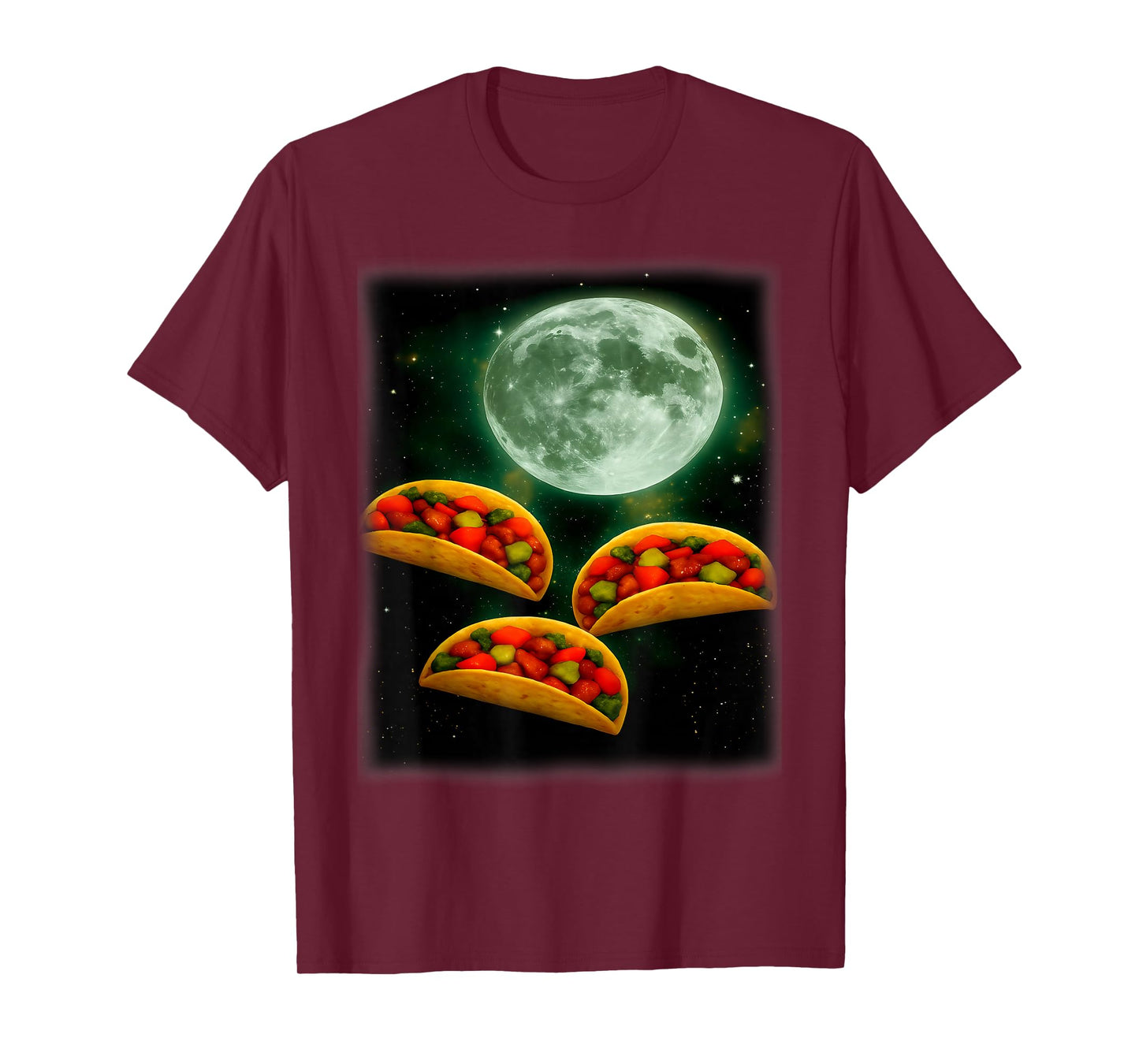 Three Taco Moon | Funny 3 Tacos Howling Meme Weird Cursed T-Shirt