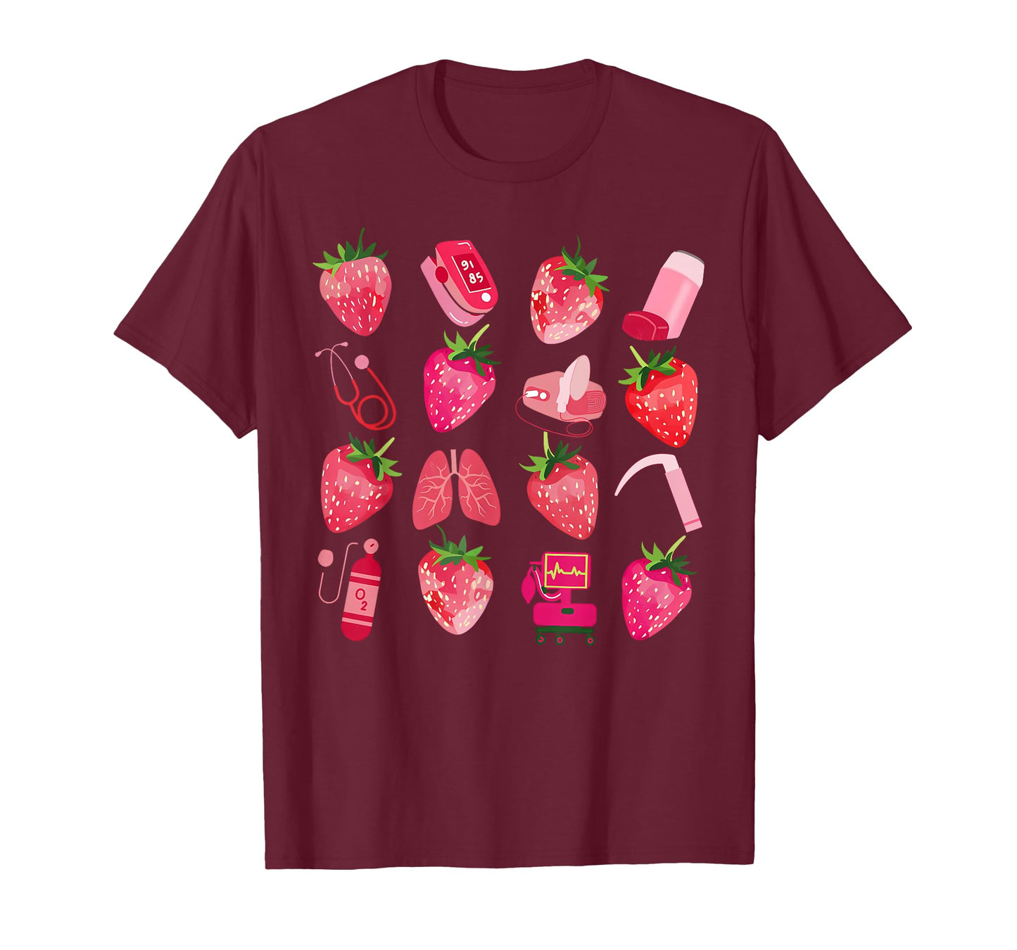 Respiratory Therapy Strawberry Pulmonology Lung Doctor RT T-Shirt
