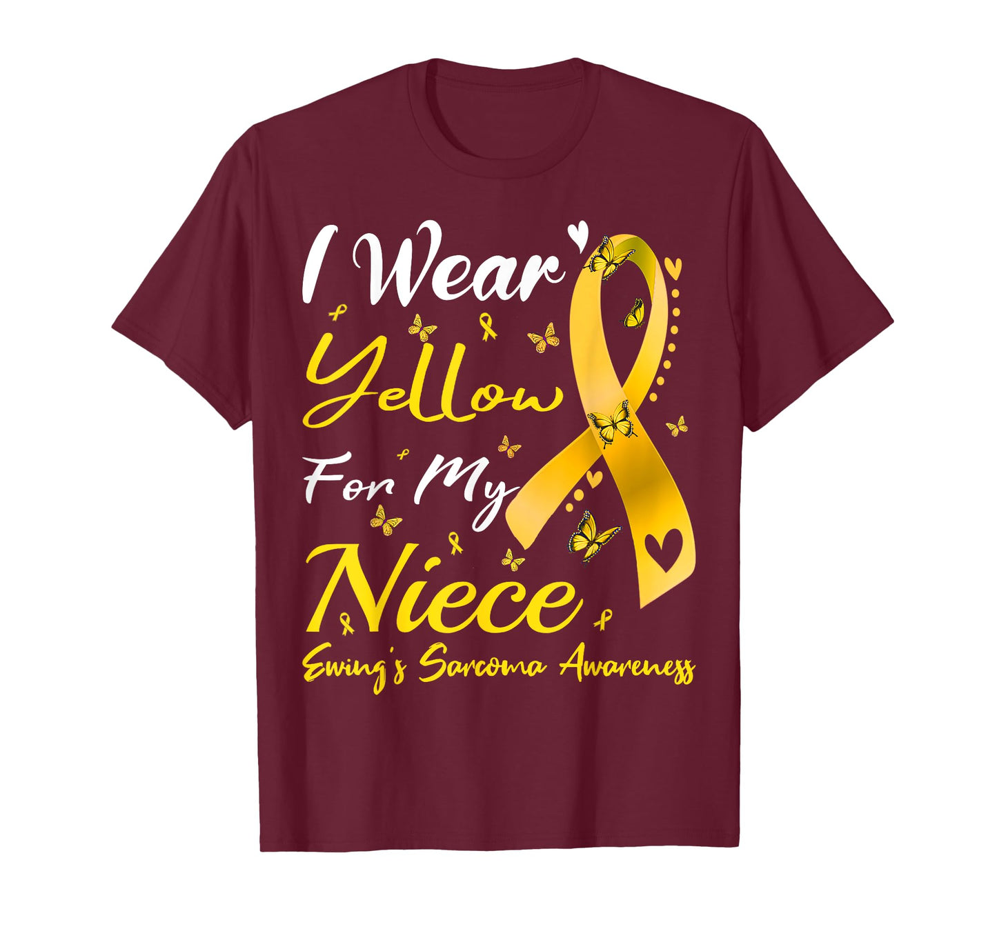I Wear Yellow For My Niece Ewing Sarcoma Cancer Awareness T-Shirt