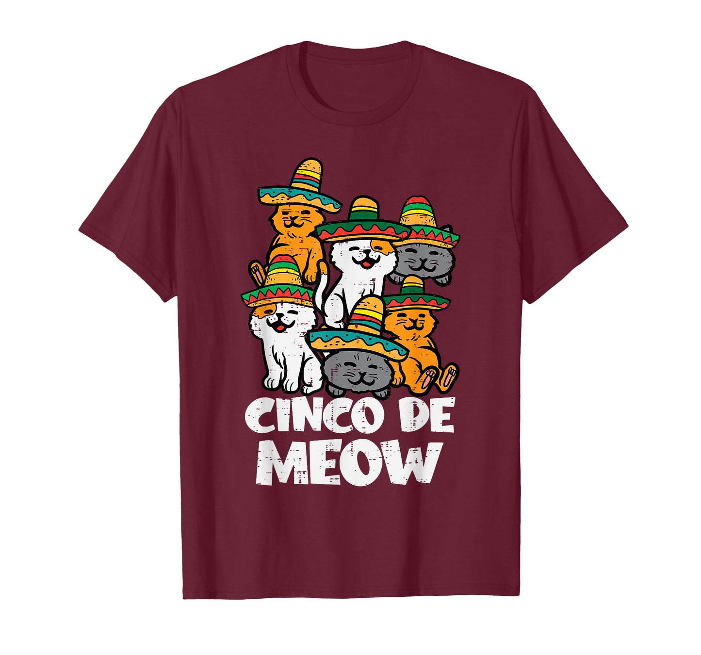 Cinco De Meow Cats Kitten Cute Cinco De Mayo Women Girls T-Shirt