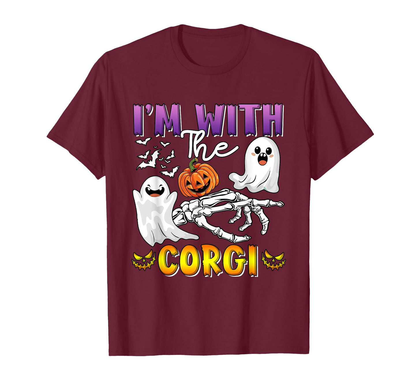 I'm with Corgi Halloween Boo Ghost Funny Single Owner T-Shirt