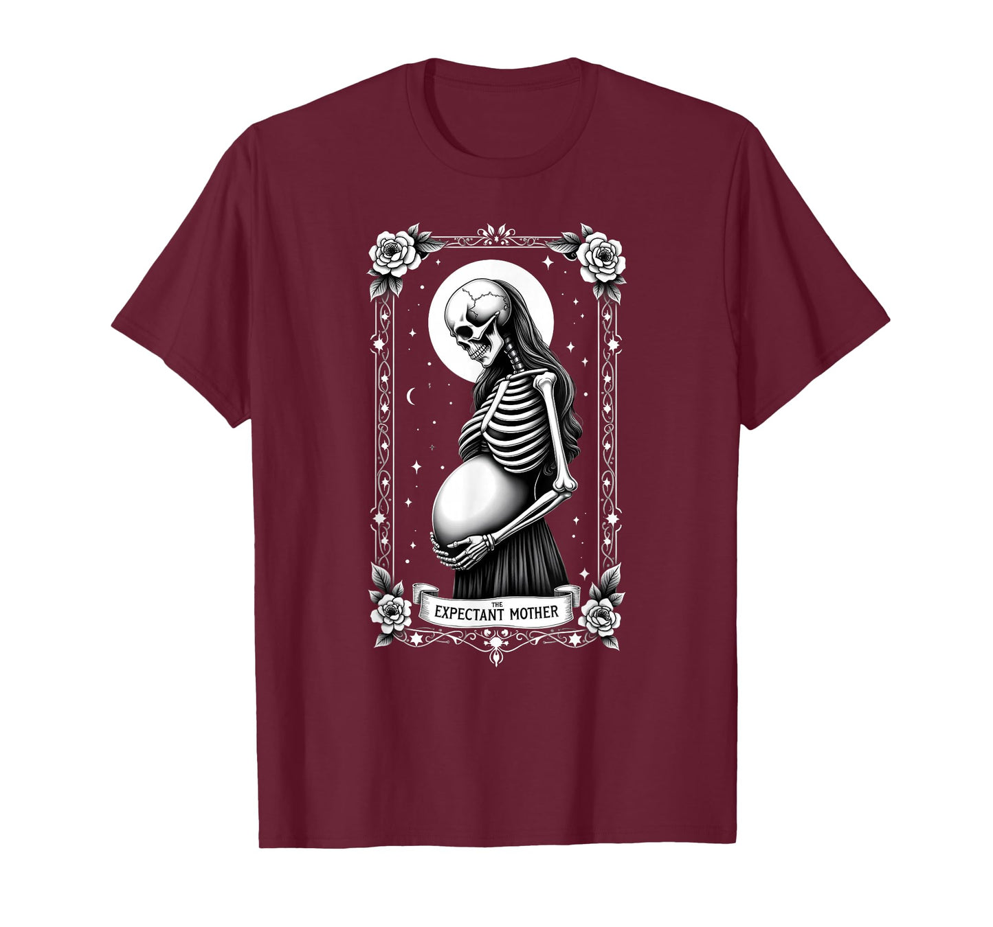Gothic Tarot Card Mom Skeleton Expectant Mother T-Shirt