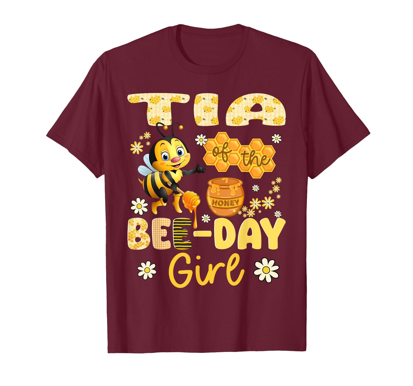 Tia Of The Bee-Day Girl Funny Bee Birthday Party T-Shirt