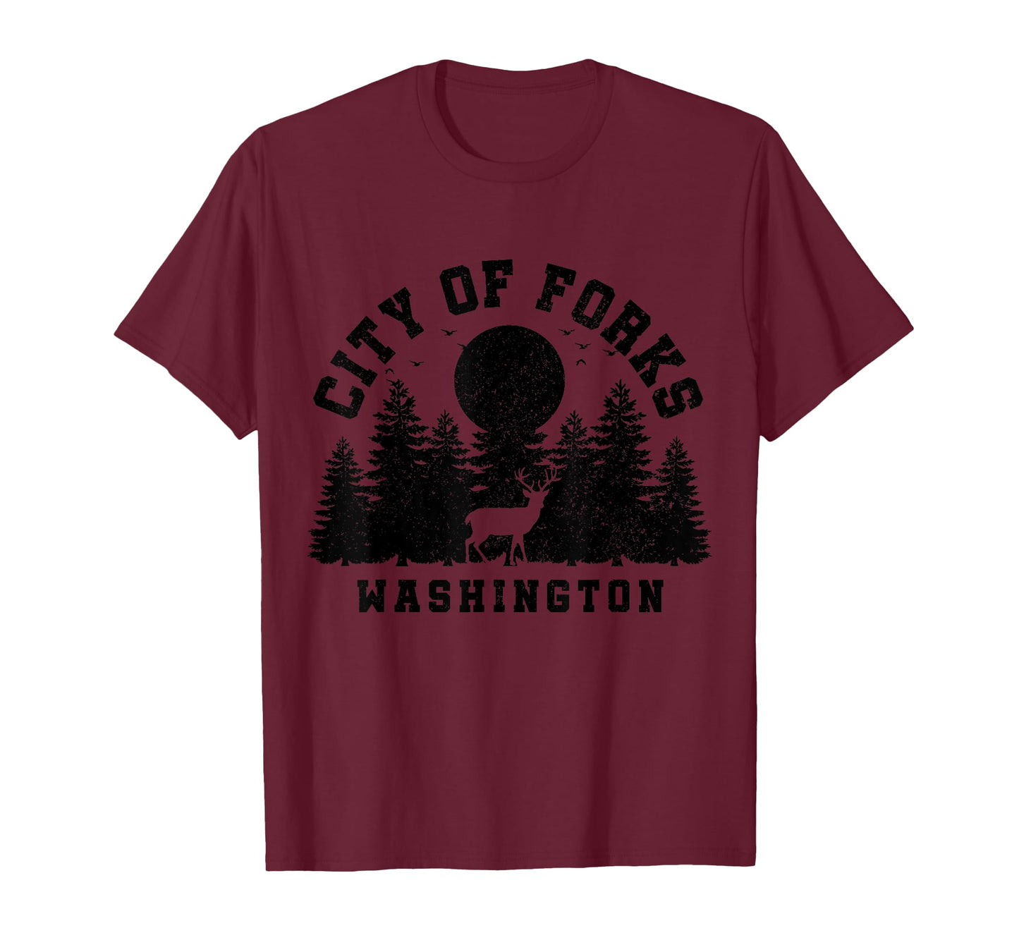 City Of Forks Washington Deer Nature Hiking Camping Pride T-Shirt