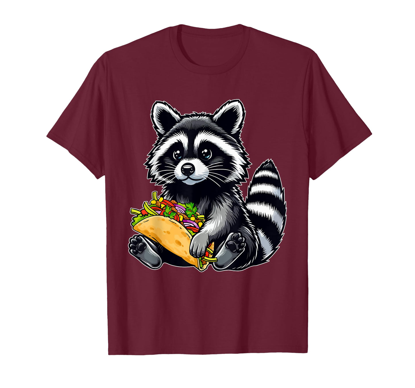 Raccoon Holding Taco Matching Zoo Animal Food Lover Kids T-Shirt