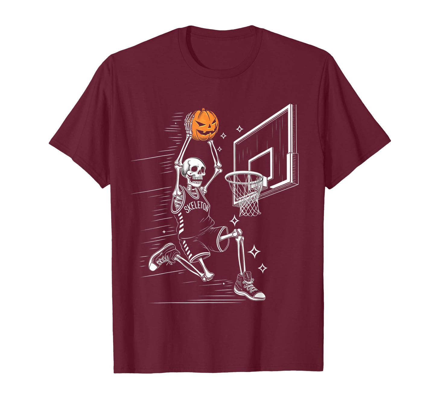 Skeleton Basketball Player Men Boys Scary for Halloween T-Shirt