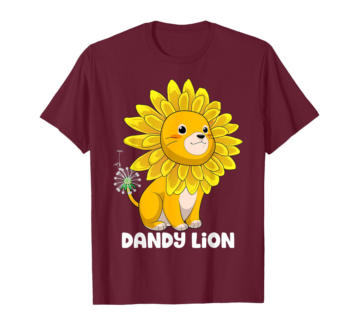 Dandy Lion Dandelion Lion Funny Flower Animal Pun T-Shirt